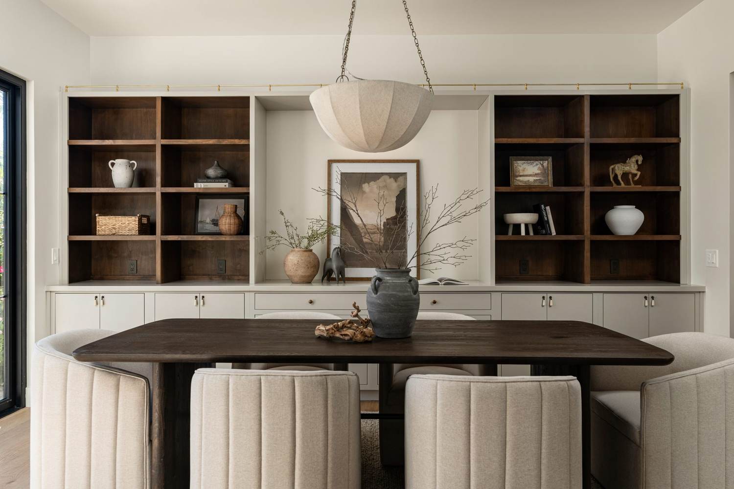 Dining room with custom built-ins