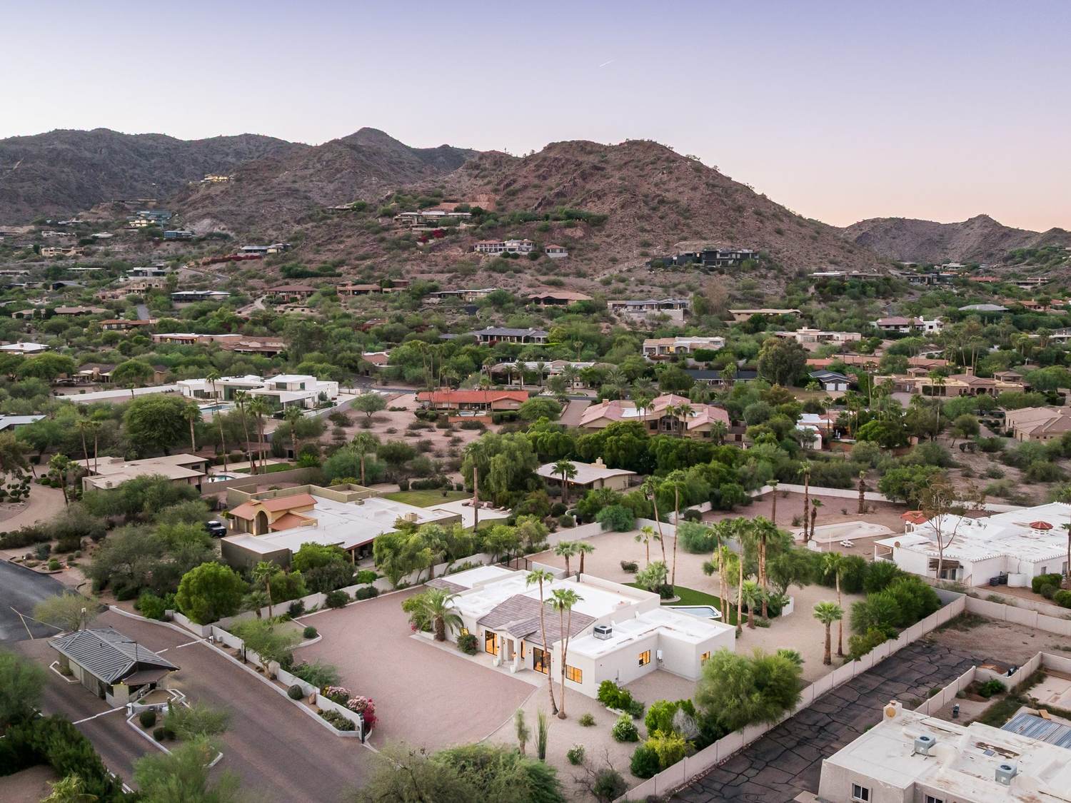 Aerial with the Phoenix Mountains backdrop
